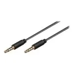 Wentronic Goobay 3,5 mm Jack jungiamasis kabelis, juodas, 2 m - 3,5 mm Jack male (4 kontaktų, stereo) į 3,5 mm Jack male (4 kontaktų, stereo) (63830)
