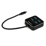 StarTech.com 4 prievadų USB C &scaron;akotuvas - USB-C į 4x USB-A prievadus - SuperSpeed 10Gbps USB 3.2 Gen 2 Type-C &scaron;akotuvas - maitinamas i&scaron; USB magistralės - ne&scaron;iojamas/kompakti&scaron;kas USB-C į USB adapterio &scaron;akotuvas ne&scaron;iojamam kompiuteriui - aliuminis