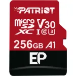 MicroSDXC atminties kortelė PATRIOT PEF256GEP31MCX 256 GB Class 10 U3 V30 Skaitymas 100 MB/s Ra&scaron;ymas 80 MB/s su SD adapteriu