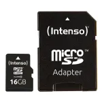 INTENSO atminties kortelė Micro SDHC 16GB C10 su adapteriu 3413470