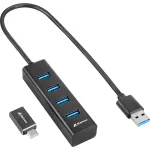 Sharkoon USB 3.2 Gen 1 Type-C &scaron;akotuvas iki 5000 Mbit/s juodas