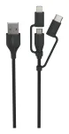 Ansmann USB laidas į 3in1 120cm Juodas Micro-USB B