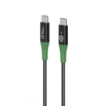 Microconnect MC-SMART USB-C-C-01 USB 2.0 kabelis, 1 m, USB-C ki&scaron;tukas / USB-C ki&scaron;tukas, juodas/žalias