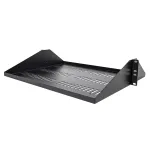 StarTech.com 2U serverio lentyna, centre montuojama vėdinama konsolinė padėkla 19 inch tinklo įrangos stovui, tvirto plieno, 200 kg talpa, 14 inch gylio, juoda