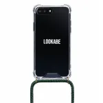 Telefono dėklas-pakabukas Lookabe iPhone 7/8 Plus &ndash; auksinis su žaliu dirželiu
