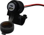 Albrecht Duo USB A+C lizdas motociklui 12/24V (73701)