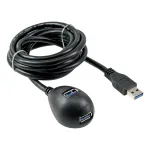 InLine USB 3.2 Gen.1 ilginimo laidas USB A ki&scaron;tukas / 2&times; USB A lizdas + stovas, juodas, 1 m