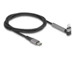 USB Type-C į Lightning įkrovimo ir duomenų laidas su kampu jungtimi ir stovo funkcija, DELOCK 1,5 m, 9 V 3 A (MFi)