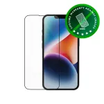 dbramante1928 Eco-Shield iPhone 13 / 13 Pro / 14 &ndash; juodas kra&scaron;tas, atsparus dulkėms ir įbrėžimams grūdinto stiklo ekrano apsauga