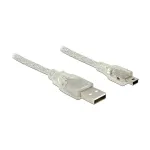 USB kabelis DeLOCK 83909 5m USB 2.0 A-Mini-B permatomas