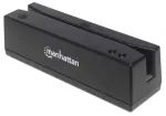 Manhattan USB-A magnetinės juostos kortelių skaitytuvas, trijų takelių skaitytuvas, klaviatūros wedge dekoderis, kabelis 1,5 m, juodas, trejų metų garantija