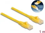 Delock pataisos laidas RJ-45 (M) &ndash; RJ-45 (M) 1 m CAT 6a UTP halogen-free, greitas identifikavimas, geltonas
