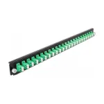 Priekinis skydelis Splice Box DeLOCK 19 colių 24 prievadų LC Duplex žalias