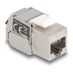 DeLOCK Keystone modulis RJ45 lizdas į LSA Cat.6A su LED sidabri&scaron;kai baltas