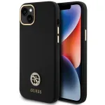 GUESS GUHCP15M4DGPK | Galinis dangtelis | Apple iPhone 15 Plus / 14 Plus | TPU, silikonas, mikropluo&scaron;tas | Juoda