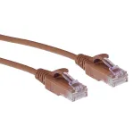 ACT Brown 10 m LSZH U/UTP CAT6 plonas lizdinis kabelis su apsaugotais RJ45 ki&scaron;tukais