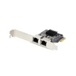 StarTech.com 2 prievadų Gigabit PCIe tinklo adapterio kortelė, 10/100/1000Mbps PCI Express NIC, dvigubas Realtek RTL8111H, veikia su Windows ir Linux, atitinka TAA