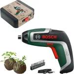 Bosch IXO 7 Anniversary Set 3,6 V belaidis suktuvas (žalia/juoda, Li-Ion 2,0 Ah, antgalių rinkinys, sėklų rutuliukai, dėžutė)