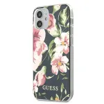 Guess Flower Collection Back Cover, skirta Apple iPhone 12 Mini &ndash; Navy