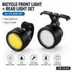 iLike 2PCS Bicycle Front & Rear Light Set &ndash; USB Rechargeable LED Bike Lights for Mountain & Road Bikes, Electric Bikes, Scooters, E-Scooters, Kids Bikes