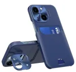 iLike Apple iPhone 14 Leather Stand Case Card Wallet Blue