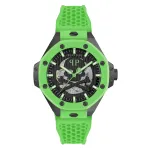 Philipp Plein vyrų automatinis laikrodis PWPFA0624 46 mm nerūdijantis plienas juodas silikonas