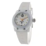 Glam Rock moteri&scaron;kas laikrodis GR64005 (40 mm) &ndash; &scaron;veicari&scaron;kas kvarcinis, baltas keraminis rėmelis, silikoninė apyrankė