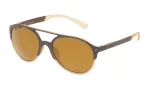 POLICE SPL163557ESG Unisex Rectangular Sunglasses Havana Acetate Frame Green Polycarbonate Lens 55/19/140 mm UV400