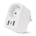 ENTAC Smart WiFi Plug 1x Schuko su 2x USB-A ir 1x USB-C, balta