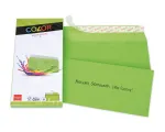 ELCO Color vokas C5/6 (114 x 229 mm), be langelio, su lipnia juostele, 100 g/m&sup2;, intensyviai žalia, 25 vnt. (74617.62)
