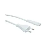 VALUE AC maitinimo laidas &ndash; Europlug į IEC 60320 C7, 1 m, baltas