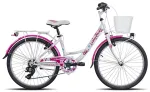 BICYCLE MTB 24 18G GIRL STEEL - 24 colių mergaičių kalnų dviratis, 18 pavarų, plieninis rėmas, priekinė amortizacija, V formos stabdžiai