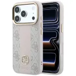Guess 4G Stripe Round & Classic Logos MagSafe dėklas, skirtas iPhone 18 Pro / 17 Pro - rožinis