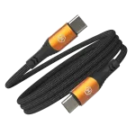 HAMMER USB-C į USB-C laidas 1,2 m 60W PD greitasis įkrovimas ir duomenų sinchronizavimas, juodas