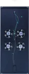 DSIT DS-FT120 stogo ventiliatoriaus blokas 1200 mm serverių spintoms - 4 ventiliatoriai su termostatu, 480 m&sup3;/h, 230V, juodas