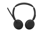 Jabra Evolve3 45 Stereo ausinės su Link 390a USB-A adapteriu ir stovu, UC sertifikuotos, juodos