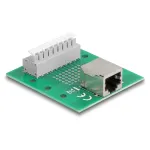 Delock RJ45 lizdas į gnybtų bloką su mygtuku DIN bėgiui 66992