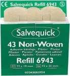 S&Ouml;HNGEN Salvequick neaustinės medžiagos pleistrų juostelės, 43 vnt., odos spalvos, hipoalerginės, be latekso 1009943