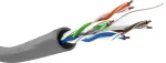 Wentronic Goobay CAT 6 tinklo instaliacinis kabelis, U/UTP, pilkas, 100 m - CU, AWG 23/1 (solid), LSZH 68466