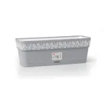 STEFANPLAST gėlių dėžė su padėklu Gaia 50x18x17 cm pilka