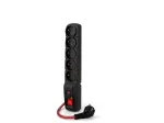 ACAR F5 POWER vir&scaron;įtampio apsaugos ilgintuvas, 5 lizdai, 16 A, su jungikliu, 1,5 m, juodas