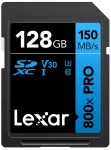 SDXC atminties kortelė Lexar 128GB UHS-I 800xPRO Class 10 U3 V30 &mdash; 150 MB/s skaitymas, 45 MB/s ra&scaron;ymas, juoda