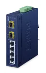 Nevaldomas pramoninis jungiklis PLANET IFGS-620TF, 4 prievadai Fast Ethernet 10/100, 2x SFP
