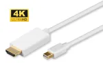 Microconnect MDPHDMI2-4K vaizdo kabelio adapteris 2 m Mini DisplayPort &ndash; HDMI A tipas (standartinis) Baltas