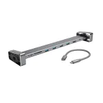 Hama 00200103 9 viename USB-C doko stotelė, USB 3.2 Gen 1, 4x USB-A, USB-C PD, HDMI, LAN, SD/microSD, pilka