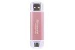 TRANSCEND Esd310p - 512GB ne&scaron;iojamas SSD - USB Type-A / USB Type-C - rožinė