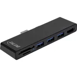 InLine 35393 MultiHub, skirtas Surface Pro 4/5/6, 3x USB-A 3.2 Gen 1, HDMI 4K, SD/microSD kortelių skaitytuvas, juodas