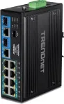 TRENDnet TI-BG104 - Pramoninis jungiklis - nevaldomas - 4 x 10/100/1000 (PoE++) + 4 x 10/100/1000 (PoE+) + 2 x Combo Gigabit SFP/RJ-45 - tvirtinamas ant DIN bėgio arba sienos