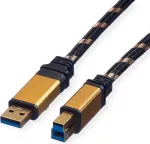 ROLINE Gold - USB kabelis - USB Type B (ki&scaron;tukas) į USB Type A (ki&scaron;tukas)