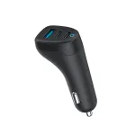 eSTUFF INFINITE automobilinis įkroviklis su trimis i&scaron;ėjimais, 100 W, 2x USB-C + 1x USB-A (ES631035)